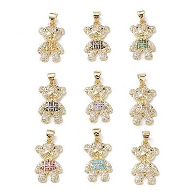Brass Micro Pave Cubic Zirconia Pendants