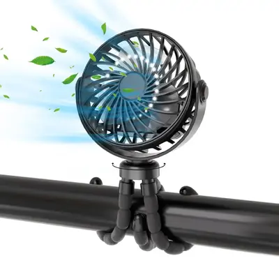 Clip-on Fan, USB Rechargeable Flexible Tripod Fan, Portable Fan for Car Seat, Bicycle Umbrella and Wheelchair, Household Appl...