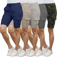 3-Pack Women’s Flex Cargo Shorts with Elastic Waistband and Drawstring – Comfortable Fit with 6 Pockets and Stretch Fabri...