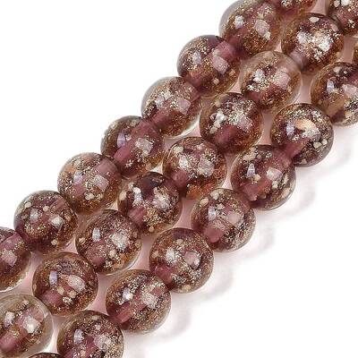Handmade Gold Sand Lampwork Beads Strands