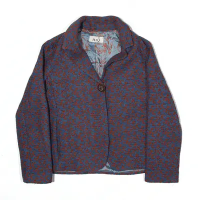NIU Jacket Blue Spotted Blazer Womens M