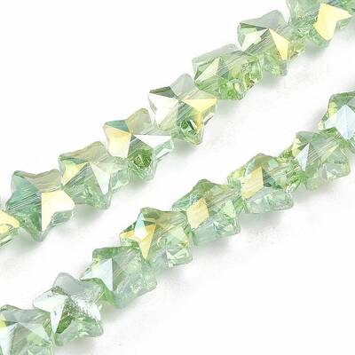 Electroplate Transparent Glass Beads Strands