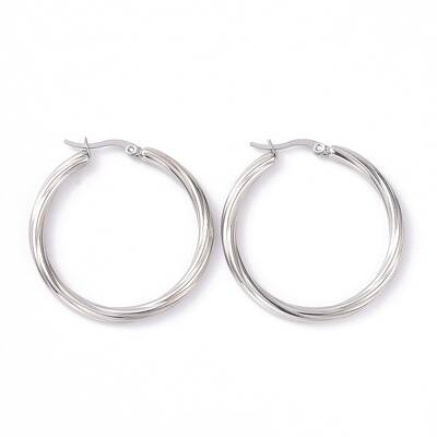 Non-Tarnish 304 Stainless Steel Hoop Earrings for Women