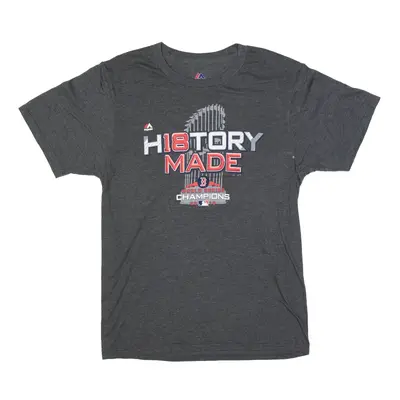 MAJESTIC MLB 2018 Championships T-Shirt Grey Short Sleeve Mens S