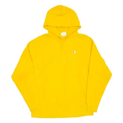 CHAMPION REVERSE WEAVE Mens Yellow Hoodie L