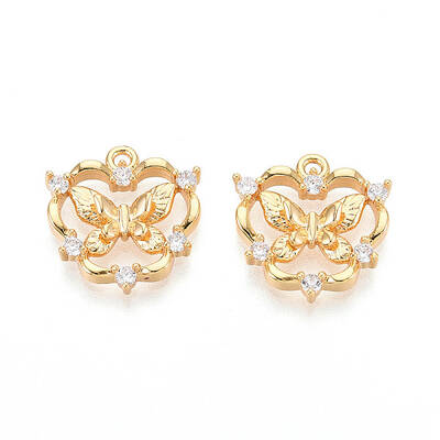 Brass Micro Pave Cubic Zirconia Pendants