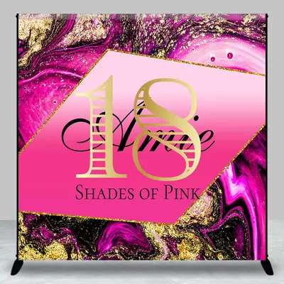 Shade Of Pink Abstract Custom 18th Birthday Backdrop - Aperturee