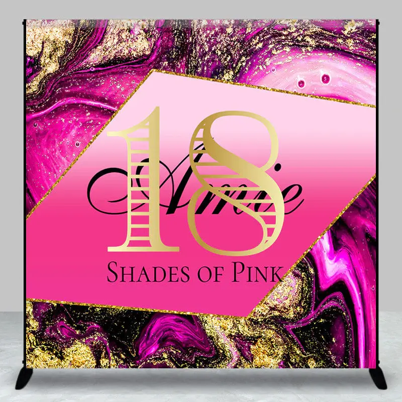 Shade Of Pink Abstract Custom 18th Birthday Backdrop - Aperturee
