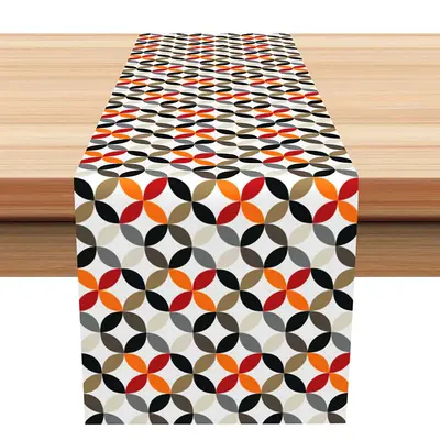 Colors Pattern Seamless Dining Fabric Table Runner - Aperturee
