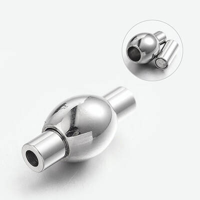 Tarnish Resistant 304 Stainless Steel Magnetic Clasps with Glue-in Ends