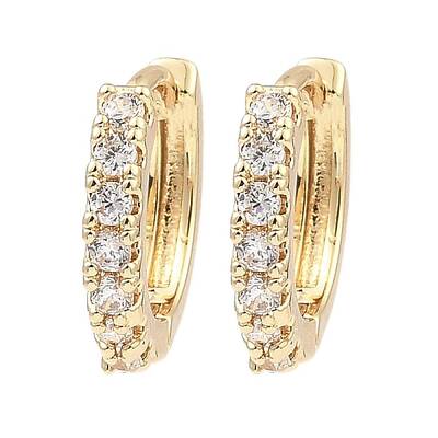 Brass with Cubic Zirconia Hoop Earrings