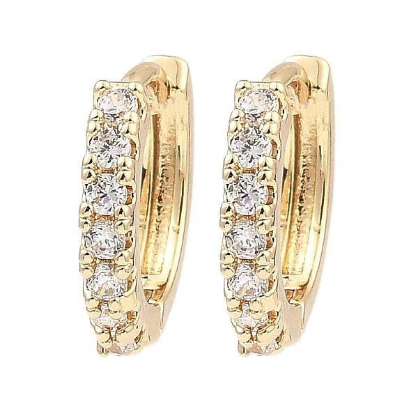 Brass with Cubic Zirconia Hoop Earrings