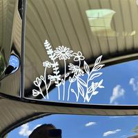 Floral Pattern Car Window Sticker, Fashion Simple Car Window Decorative Decal, Car Exterior Accessories for Women & Girls, Ca...