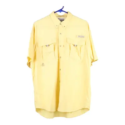 Columbia Short Sleeve Shirt - Small Yellow Cotton