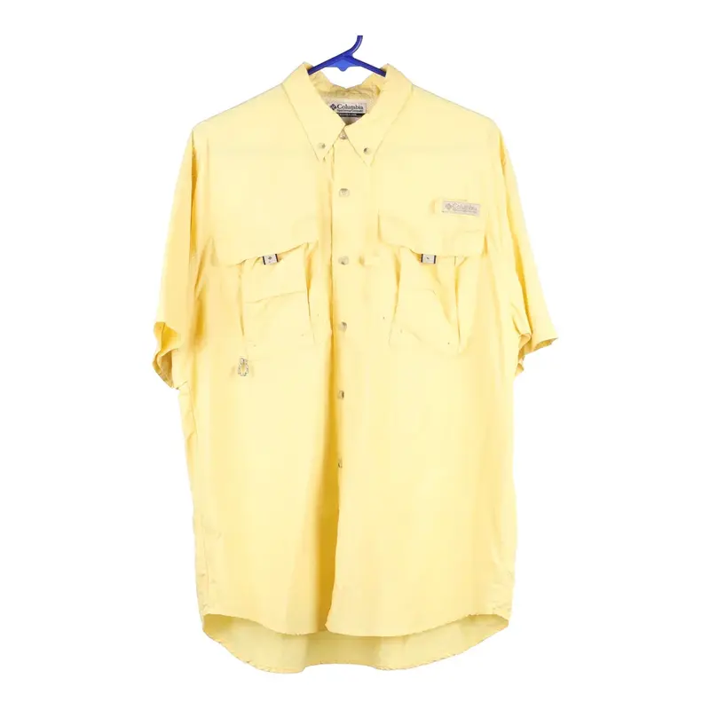 Columbia Short Sleeve Shirt - Small Yellow Cotton