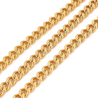 PVD Vacuum Plating 304 Stainless Steel Cuban Link Chains