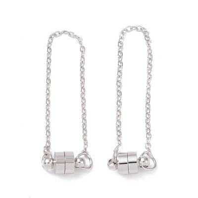 Brass Magnetic Clasp with Cable Safety Chain