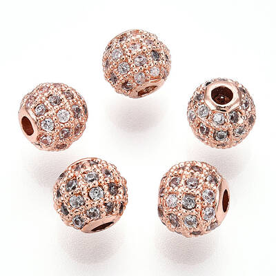 Rack Plating Brass Cubic Zirconia Beads