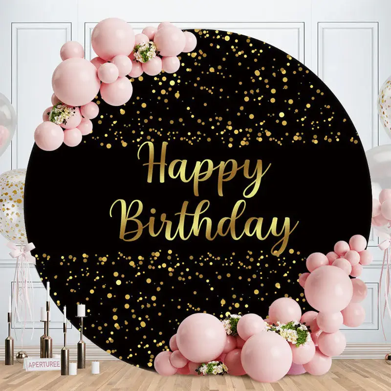 Aperturee Pink Sweet Candy Round Girls Birthday Backdrop | Circle Birthday Backdrop Cover | Round Party Backdrop | Custom Rou...