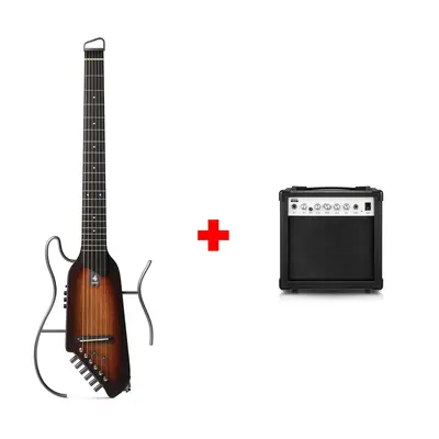 Donner HUSH™ I Acoustic-Electric Travel Guitar - Mahogany Sunburst / Guitar+20W Amplifier