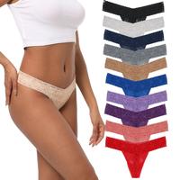 Pack 10 Lace Thongs For Women Plus Size Sexy Underwear Soft Panty Stretch Tangas Womens Thong Underwear Size XS-4XL