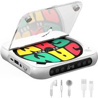 Portable CD Player with Bluetooth and Speaker - Rechargeable Battery, LED Display, CD/DVD Playback, AUX/USB/SD Support, Suita...