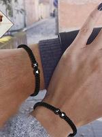 Heart & Letter Charm Braided Bracelet, Fashionable Jewelry for Women & Men, Trendy All-match & Exquisite Jewelry for Love Gif...