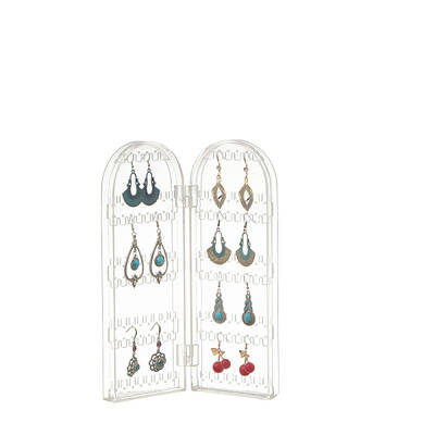 Acrylic Earring Display Folding Screen Stands with 2 Folding Panels