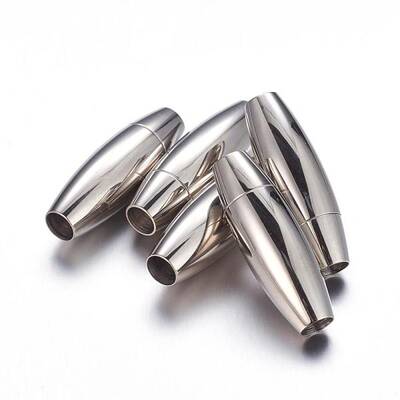 Tarnish Resistant Smooth 304 Stainless Steel Magnetic Clasps with Glue-in Ends