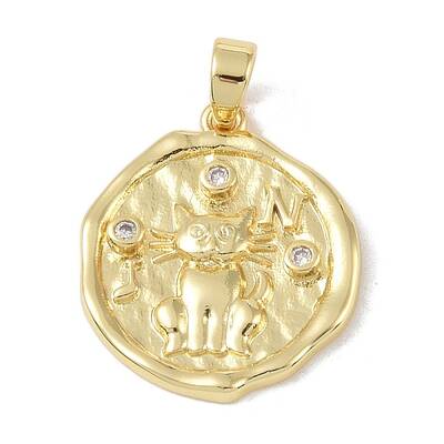 Brass Micro Pave Clear Cubic Zirconia Pendants