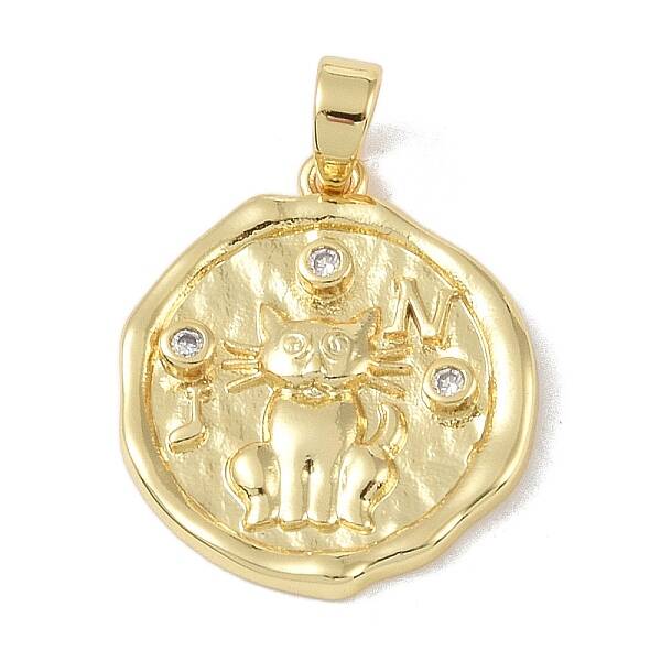 Brass Micro Pave Clear Cubic Zirconia Pendants