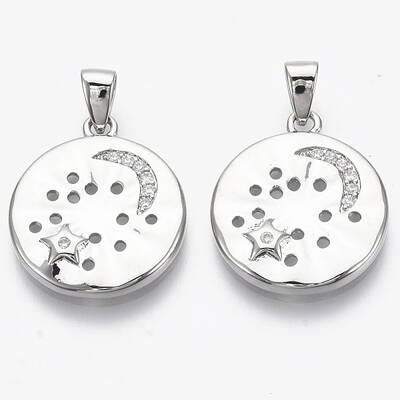 Brass Micro Pave Cubic Zirconia Pendants
