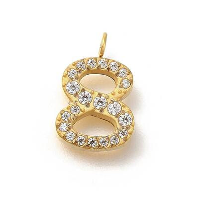 Ion Plating(IP) 304 Stainless Steel Micro Pave Cubic Zirconia Pendants