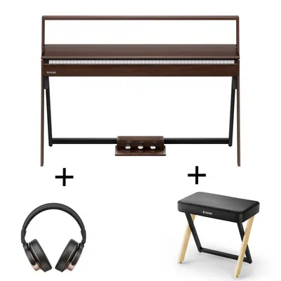 Donner OURA™ R300 Home Digital Piano - Walnut / Piano+Bench+Headphones