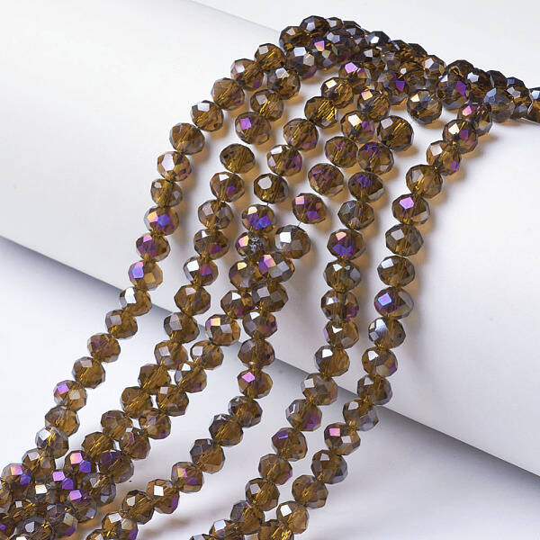 Electroplate Transparent Glass Beads Strands