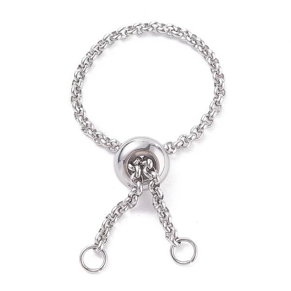 304 Stainless Steel Rolo Chains Slider Ring Findings