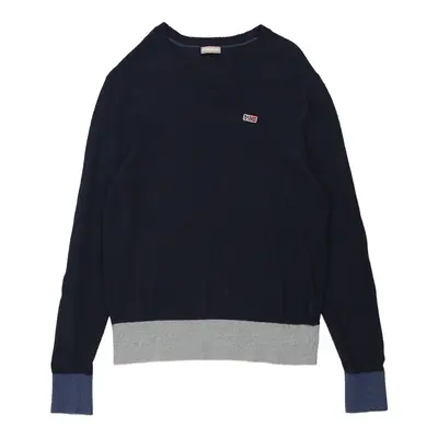 Napapijri V-neck Jumper - Medium Navy Wool