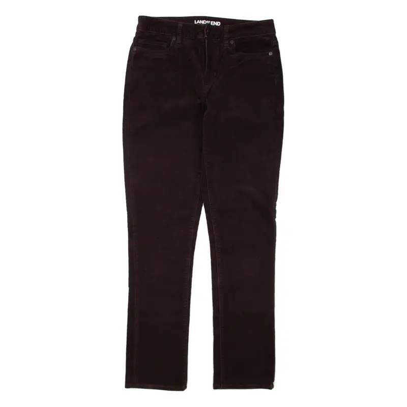 LANDS END Womens Corduroy Trousers Brown Regular Straight W32 L32