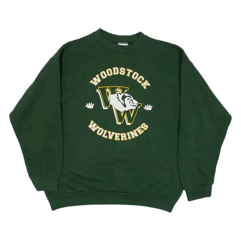 TULTEX Woodstock Wolverines Mens Sweatshirt Green USA L