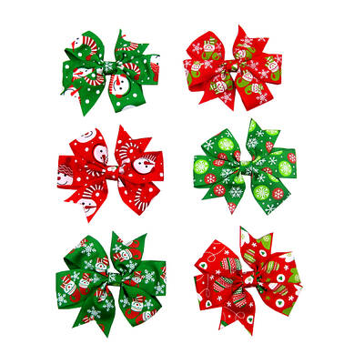 Christmas Grosgrain Alligator Hair Clips