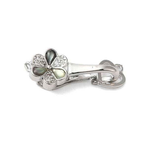 Brass Micro Pave Clear Cubic Zirconia Fold Over Clasps