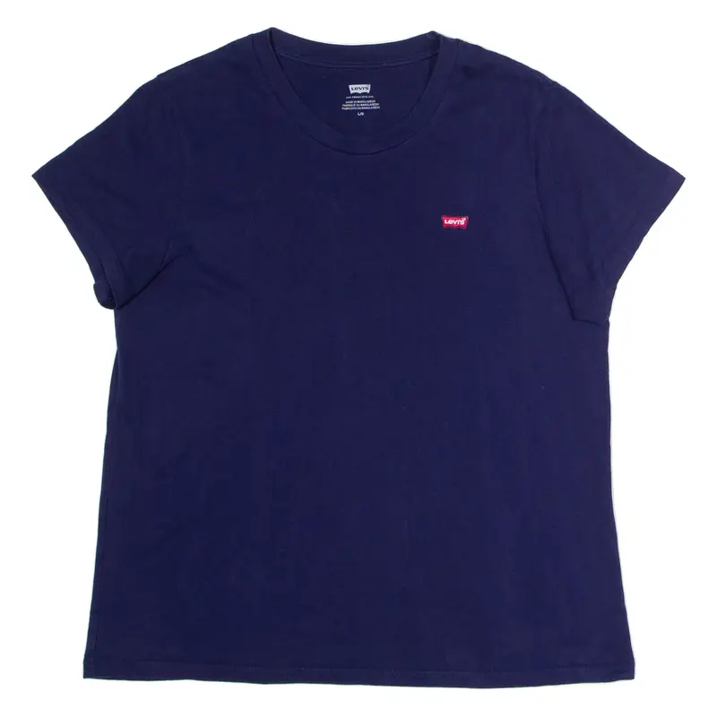 LEVI'S Womens T-Shirt Blue Crew Neck L
