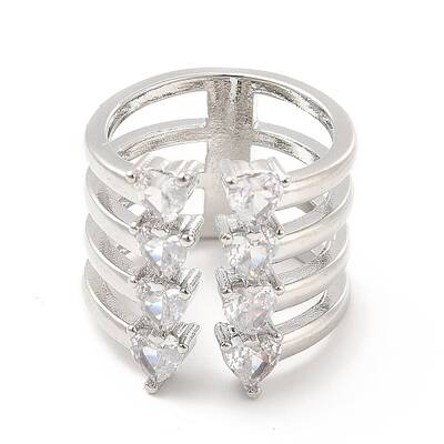 Clear Cubic Zirconia Open Cuff Ring
