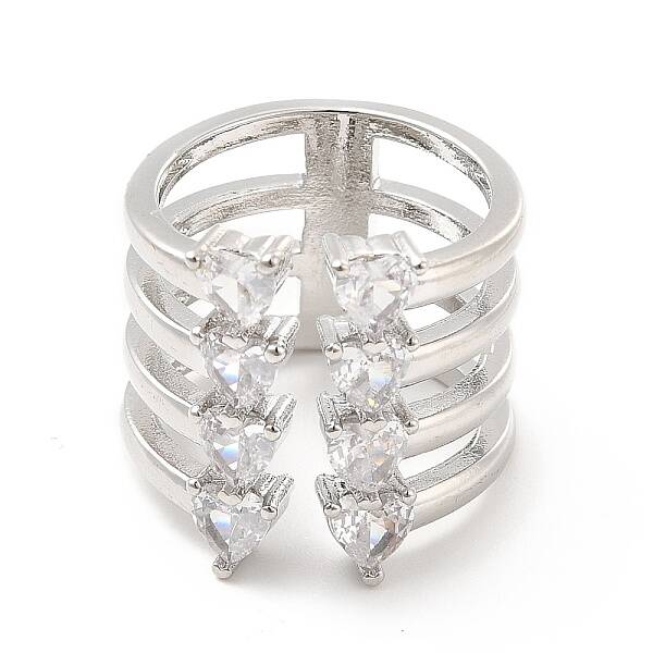 Clear Cubic Zirconia Open Cuff Ring