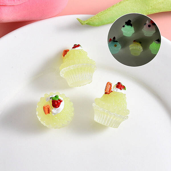Luminous Cupcake Resin Sculpture Ornament