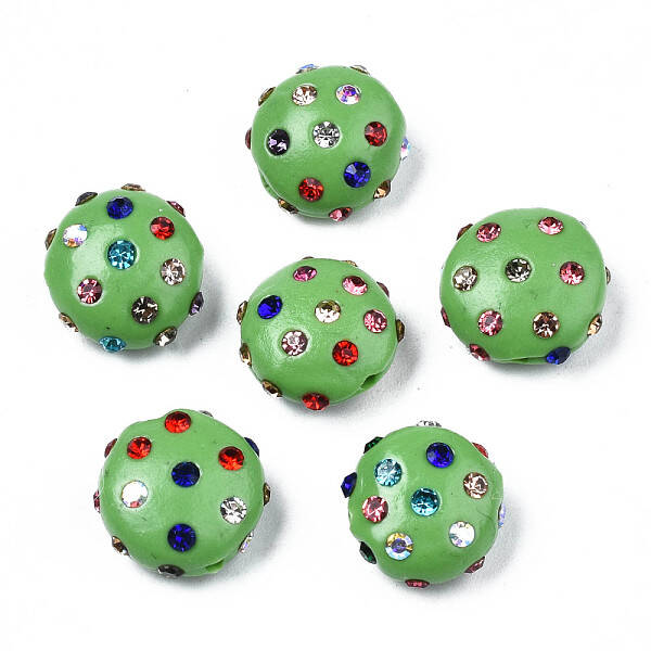 Polymer Clay Rhinestone Beads