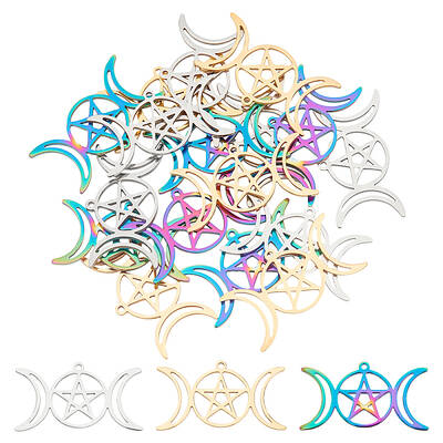 18Pcs 3 Colors 201 Stainless Steel Pendants
