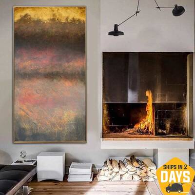 Large Abstract Colorful Paintings On Canvas Original Modern Painting Textured Oil Art Handmade Painting | MORNING FOG 57"...