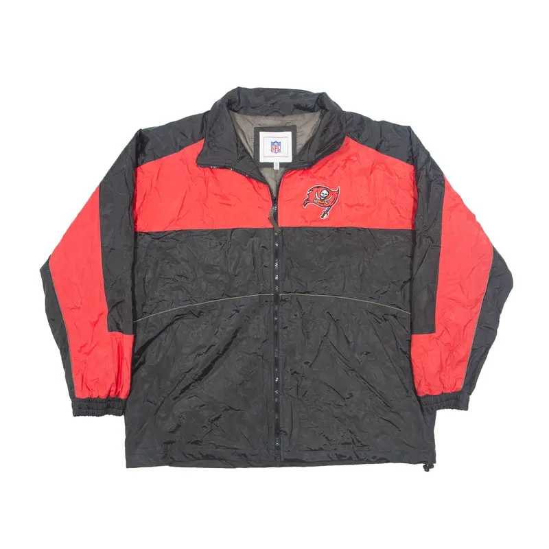 NFL Tampa Bay Buccaneers Insulated Jacket Black 90s Colourblock Mens XL