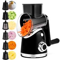 SUSTEAS Vegetable Chopper Stainless Steel with 6 Replaceable Blades, Strong Suction Cups, Easy to Clean, Durable Design for E...